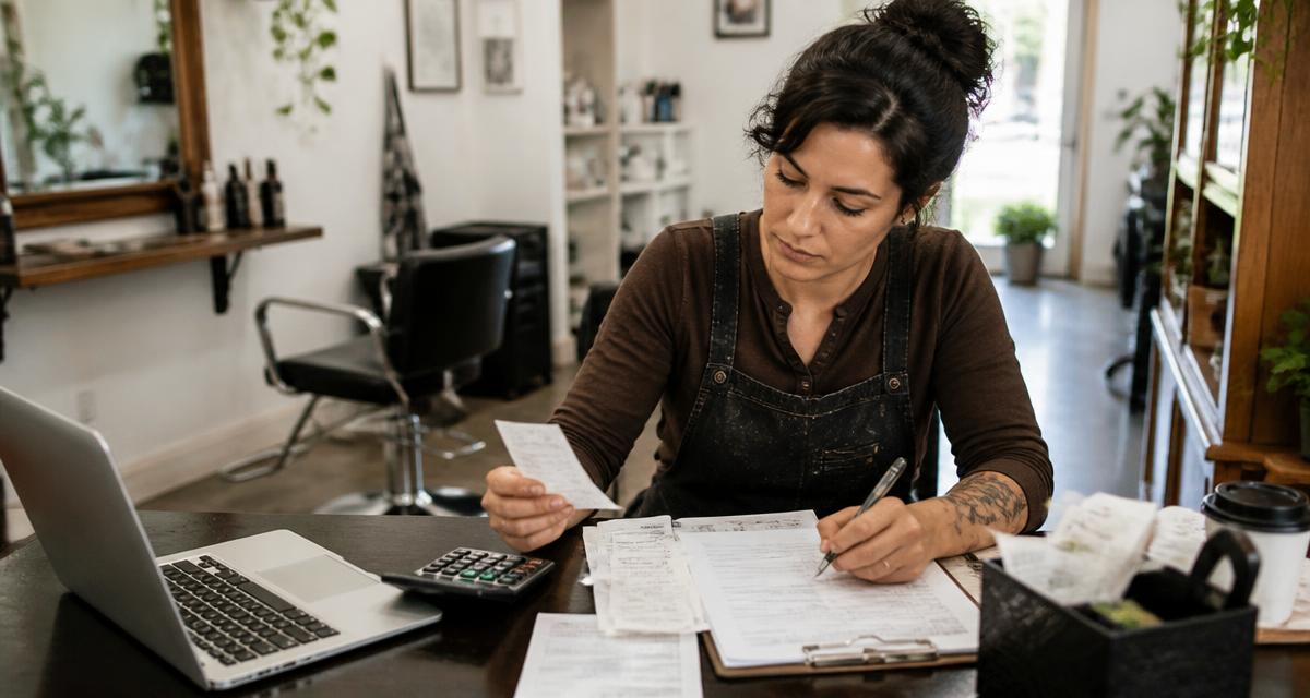 Booth renters file as their own business: chair rent, supplies and HST all land on the same desk.